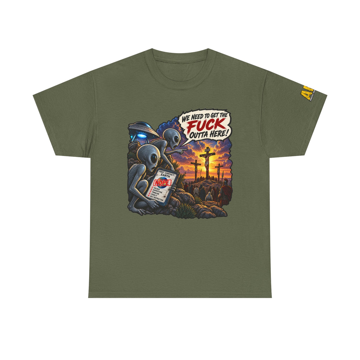 "First Contact" Unisex Heavy Cotton Tee