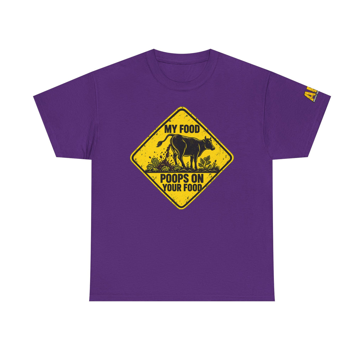 "My food poops on your food." Unisex Heavy Cotton Tee