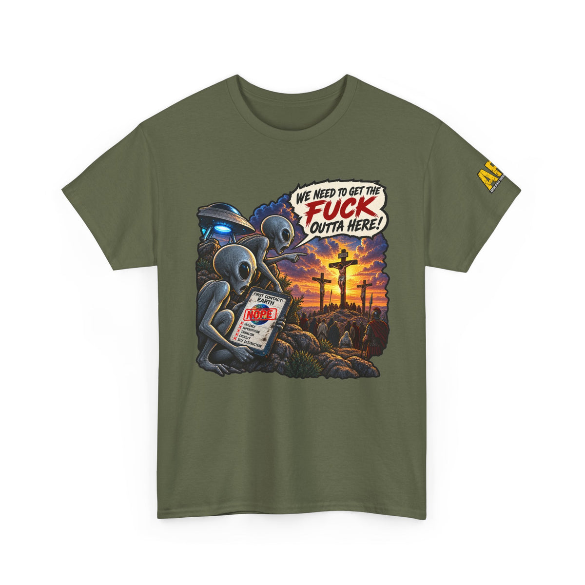 "First Contact" Unisex Heavy Cotton Tee